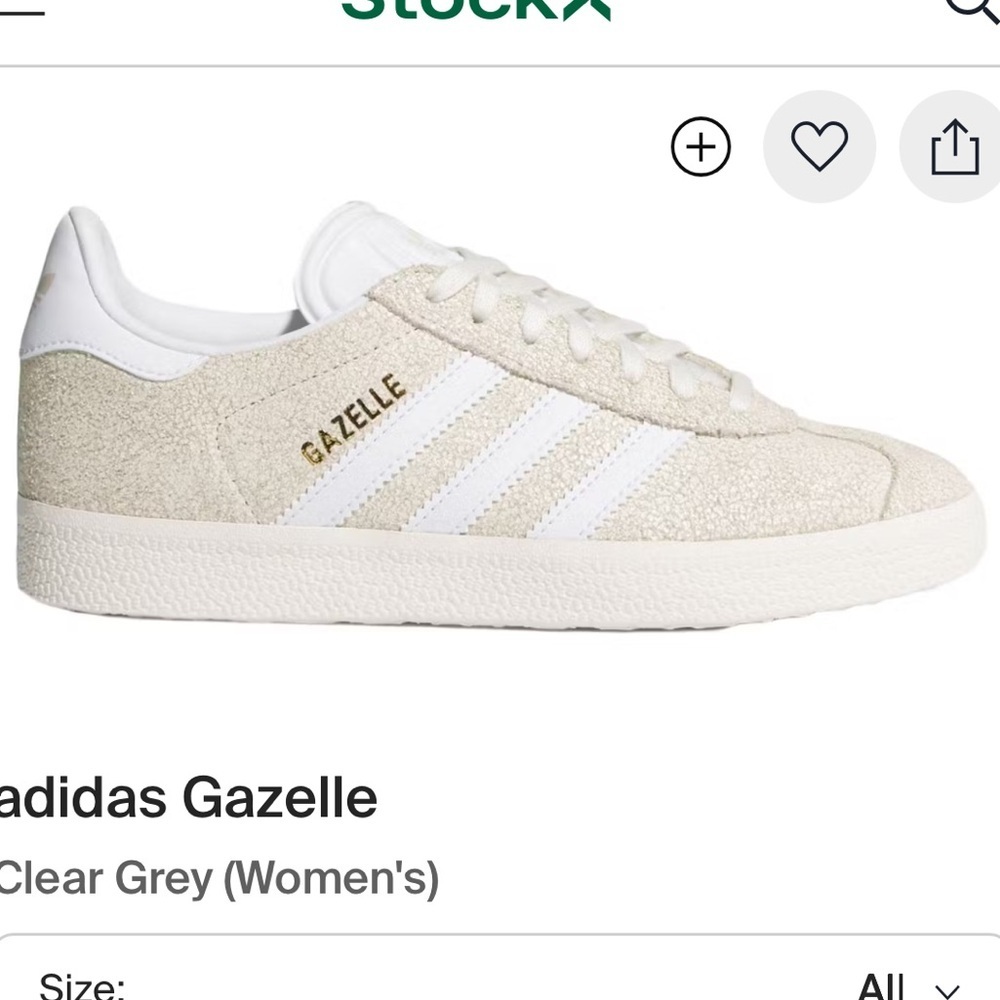 Adidas Gazelle Clear Grey Crackle Cloud Off White Shoes Sneakers womens 6.5